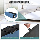 NNECW Fabric Folding Storage Ottoman with Divider for Entryway