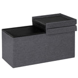 NNECW Storage Ottoman with Removable Lid for Bedroom & Entrance Dark Grey