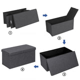 NNECW Storage Ottoman with Removable Lid for Bedroom & Entrance Dark Grey