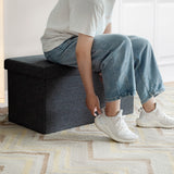NNECW Storage Ottoman with Removable Lid for Bedroom & Entrance Dark Grey