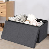 NNECW Storage Ottoman with Removable Lid for Bedroom & Entrance Dark Grey