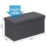 NNECW Storage Ottoman with Removable Lid for Bedroom & Entrance Dark Grey