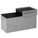 NNECW Storage Ottoman with Removable Lid for Bedroom & Entrance Light Grey