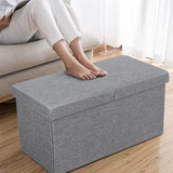 NNECW Storage Ottoman with Removable Lid for Bedroom & Entrance Light Grey