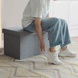 NNECW Storage Ottoman with Removable Lid for Bedroom & Entrance Light Grey