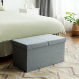 NNECW Storage Ottoman with Removable Lid for Bedroom & Entrance Light Grey