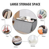 NNECW Storage Ottoman with Removable Lid for Bedroom & Entrance Light Grey
