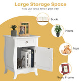 NNECW Accent Table with Single-Door Cabinet and Drawer