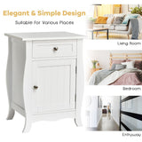 NNECW Accent Table with Single-Door Cabinet and Drawer
