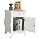 NNECW Accent Table with Single-Door Cabinet and Drawer
