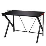 NNECW K-shaped Ergonomic Gaming Desk with Video Storage for Home