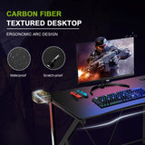 NNECW K-shaped Ergonomic Gaming Desk with Video Storage for Home
