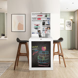 NNECW Folding Wall Mounted Desk with Chalkboard and Storage Compartments for Home/Office