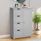 NNECW Wooden Floor Cabinet with 4 Drawers for Bathroom Hallway-Gray