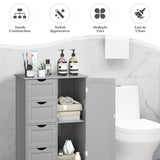 NNECW Wooden Floor Cabinet with 4 Drawers for Bathroom Hallway-Gray