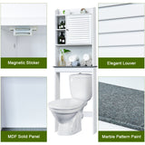 NNECW 4-Tier Bathroom Over-The-Toilet Storage Cabinet with 5-Level Adjustable Shelves