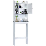 NNECW 4-Tier Bathroom Over-The-Toilet Storage Cabinet with 5-Level Adjustable Shelves