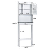 NNECW 4-Tier Bathroom Over-The-Toilet Storage Cabinet with 5-Level Adjustable Shelves