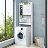 NNECW 4-Tier Bathroom Over-The-Toilet Storage Cabinet with 5-Level Adjustable Shelves