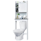 NNECW 4-Tier Bathroom Over-The-Toilet Storage Cabinet with 5-Level Adjustable Shelves