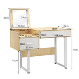 NNECW Vanity Table with Flip Top Mirror and 2 Drawers for Bedroom