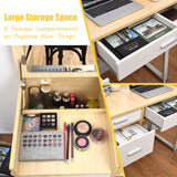 NNECW Vanity Table with Flip Top Mirror and 2 Drawers for Bedroom