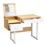 NNECW Vanity Table with Flip Top Mirror and 2 Drawers for Bedroom
