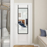 NNECW Full Length Wall-Mounted Mirror with Height Adjusting Hooks-Black