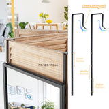 NNECW Full Length Wall-Mounted Mirror with Height Adjusting Hooks-Black