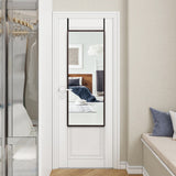 NNECW Full length Mirror with Height Adjusting Hanging Hooks for Bedroom Brown