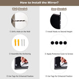 NNECW Full length Mirror with Height Adjusting Hanging Hooks for Bedroom Brown