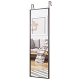 NNECW Full length Mirror with Height Adjusting Hanging Hooks for Bedroom Brown