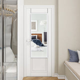 NNECW Full length Mirror with Height Adjusting Hanging Hooks for Bedroom White