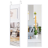 NNECW Full length Mirror with Height Adjusting Hanging Hooks for Bedroom White