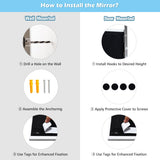 NNECW Full length Mirror with Height Adjusting Hanging Hooks for Bedroom White