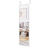NNECW Full length Mirror with Height Adjusting Hanging Hooks for Bedroom White