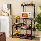NNECW Freestanding 5-tier Microwave Oven Stand with Storage for Dining Room/Kitchen
