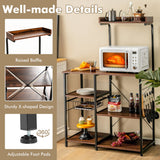 NNECW Freestanding 5-tier Microwave Oven Stand with Storage for Dining Room/Kitchen