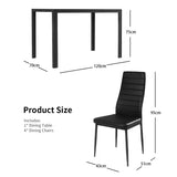 NNECW Modern 5 Piece Dining Table and Chairs Set for 4 Person