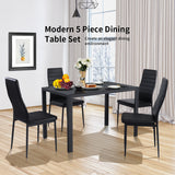 NNECW Modern 5 Piece Dining Table and Chairs Set for 4 Person