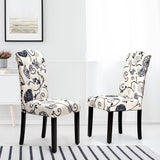 NNECW Set of 2 Tufted Dining Chair with Rubber Wooden Leg