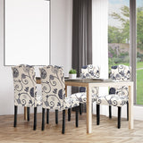NNECW Set of 2 Tufted Dining Chair with Rubber Wooden Leg