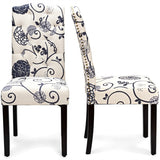 NNECW Set of 2 Tufted Dining Chair with Rubber Wooden Leg