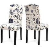 NNECW Set of 2 Tufted Dining Chair with Rubber Wooden Leg