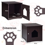 NNECW Cat Hidden Litter Enclosure Box-Brown