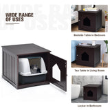 NNECW Cat Hidden Litter Enclosure Box-Brown