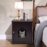 NNECW Cat Hidden Litter Enclosure Box-Brown