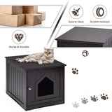 NNECW Cat Hidden Litter Enclosure Box-Brown