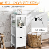 NNECW Freestanding Bathroom Floor Cabinet with 2 Removable Drawers