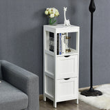 NNECW Freestanding Bathroom Floor Cabinet with 2 Removable Drawers